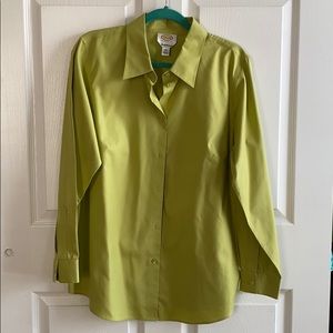 Green button down shirt